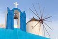 Windmill in Oia village on Santorini Island, Greece Royalty Free Stock Photo