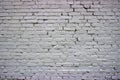 Old white uneven brickwork. Weathered Cement Joints Royalty Free Stock Photo