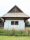 Old white village house with garden in open-air museum Royalty Free Stock Photo