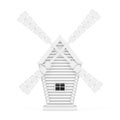 Old White Windmill Farm in Clay Style. 3d Rendering Royalty Free Stock Photo