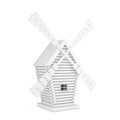 Old White Windmill Farm in Clay Style. 3d Rendering Royalty Free Stock Photo