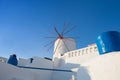 Old white windmill in Oia town on Santorini island, Greece Royalty Free Stock Photo