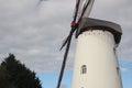 Renovated old white windmill Royalty Free Stock Photo
