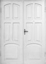 Old white wooden closed doors texture isolated Royalty Free Stock Photo