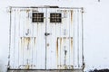 Old white wooden door Royalty Free Stock Photo