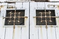 Old white wooden door Royalty Free Stock Photo