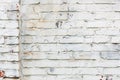 Old whitewashed brick wall, cracked and dirty. White color design background