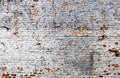 The old whitewashed brick wall Royalty Free Stock Photo