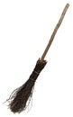 Old wicked broom on white. Royalty Free Stock Photo
