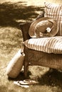 Old wicker chair Royalty Free Stock Photo