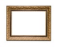 Old wide carved bronze picture frame isolated