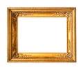 Old wide ornamental carved wooden picture frame