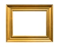 Old wide simple wooden painting frame cut out Royalty Free Stock Photo