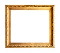 Old wide wooden picture frame cutout Royalty Free Stock Photo