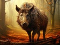 Old wild boar Royalty Free Stock Photo