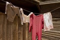 Old Wild West Underwear Laundry Clothesline Royalty Free Stock Photo