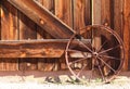 Old Wild West Wagon Wheel Royalty Free Stock Photo