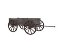 Old wild western wooden hand cart with four wheels. Isolated 3D rendering
