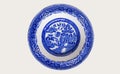 Blue and white decorated chinese bowl on white background