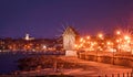 Nessebar old town in Bulgaria at night Royalty Free Stock Photo