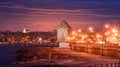 Nessebar old town in Bulgaria at night Royalty Free Stock Photo