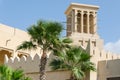 Old wind towers, Arabian architecture, Dubai, UAE. Royalty Free Stock Photo