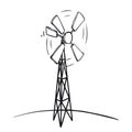 Old wind turbines (vector)