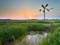 Old windmill in agricultural area in the Netherlands Royalty Free Stock Photo