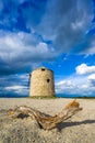 Old windmill ai Gyra beach, Lefkada Royalty Free Stock Photo