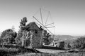 Old windmill in black and white Royalty Free Stock Photo