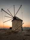 Old Windmill in Bodrum at dusk Royalty Free Stock Photo