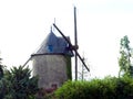 An old windmill, closeup. France, Nevers, summer 2020 Royalty Free Stock Photo