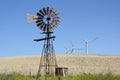 Old and new windmills. Royalty Free Stock Photo