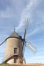 Old windmill in Moulin a Vent in Beaujolais Royalty Free Stock Photo