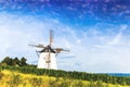 Old windmill near Retz village in Austria - Watercolor style