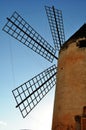 Old windmill in Palma de Majorca, Spain. Royalty Free Stock Photo