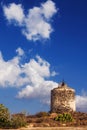 Old windmill ruins on a hill in Santorini island Royalty Free Stock Photo