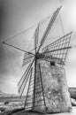 Old Windmill for Salt Production, Sicily Royalty Free Stock Photo