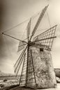 Old Windmill for Salt Production, Sicily Royalty Free Stock Photo