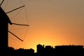 Old windmill sunset Nessebar Royalty Free Stock Photo