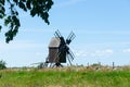 Old windmill symbol for the island Oland, the island of sun and wind in Sweden Royalty Free Stock Photo