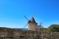 Old windmill in the village of Goult against blue sky Royalty Free Stock Photo