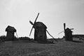 Old windmill in the village, Pirogovo, Ukraine. Royalty Free Stock Photo