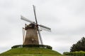 Old windmill in Wijchen town Royalty Free Stock Photo