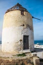 Old windmills in Chora Mykonos Greece.JPG Royalty Free Stock Photo