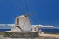 Old windmills at island Corvo Azores Royalty Free Stock Photo