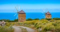 Old windmills on the island of Crete, Greece Royalty Free Stock Photo