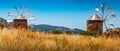 Old windmills on the island of Crete, Greece Royalty Free Stock Photo