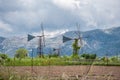 Old windmills on the Lasith Royalty Free Stock Photo