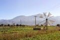 Old windmills Lassithi area, island Crete, Greece